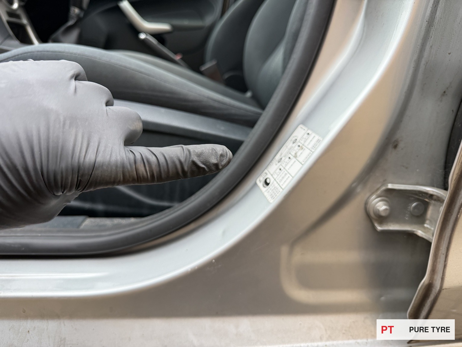 Ford Fiesta Tyre Pressure Placard Location