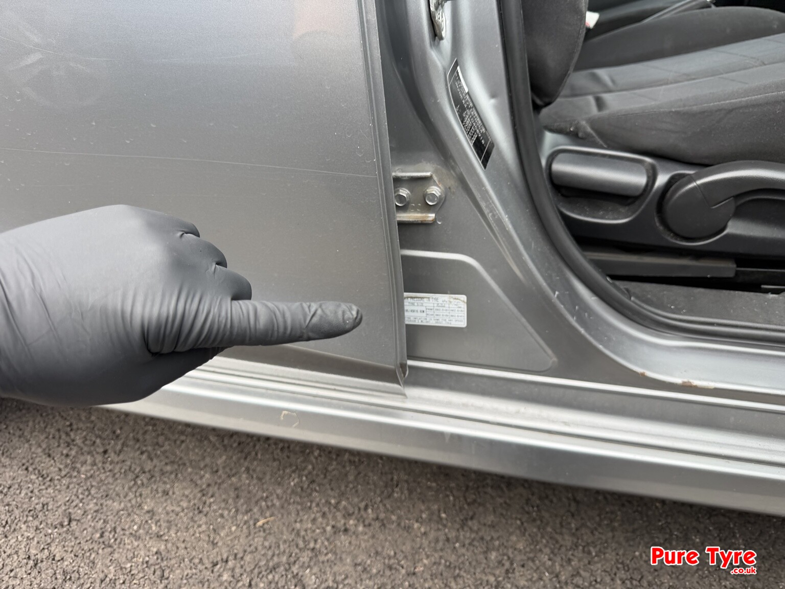 Mazda Mazda 2 Tyre Pressure Placard Location