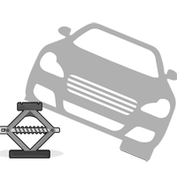 Image of a car jacked up