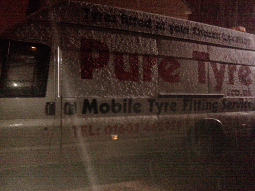 pure tyre van in the snow