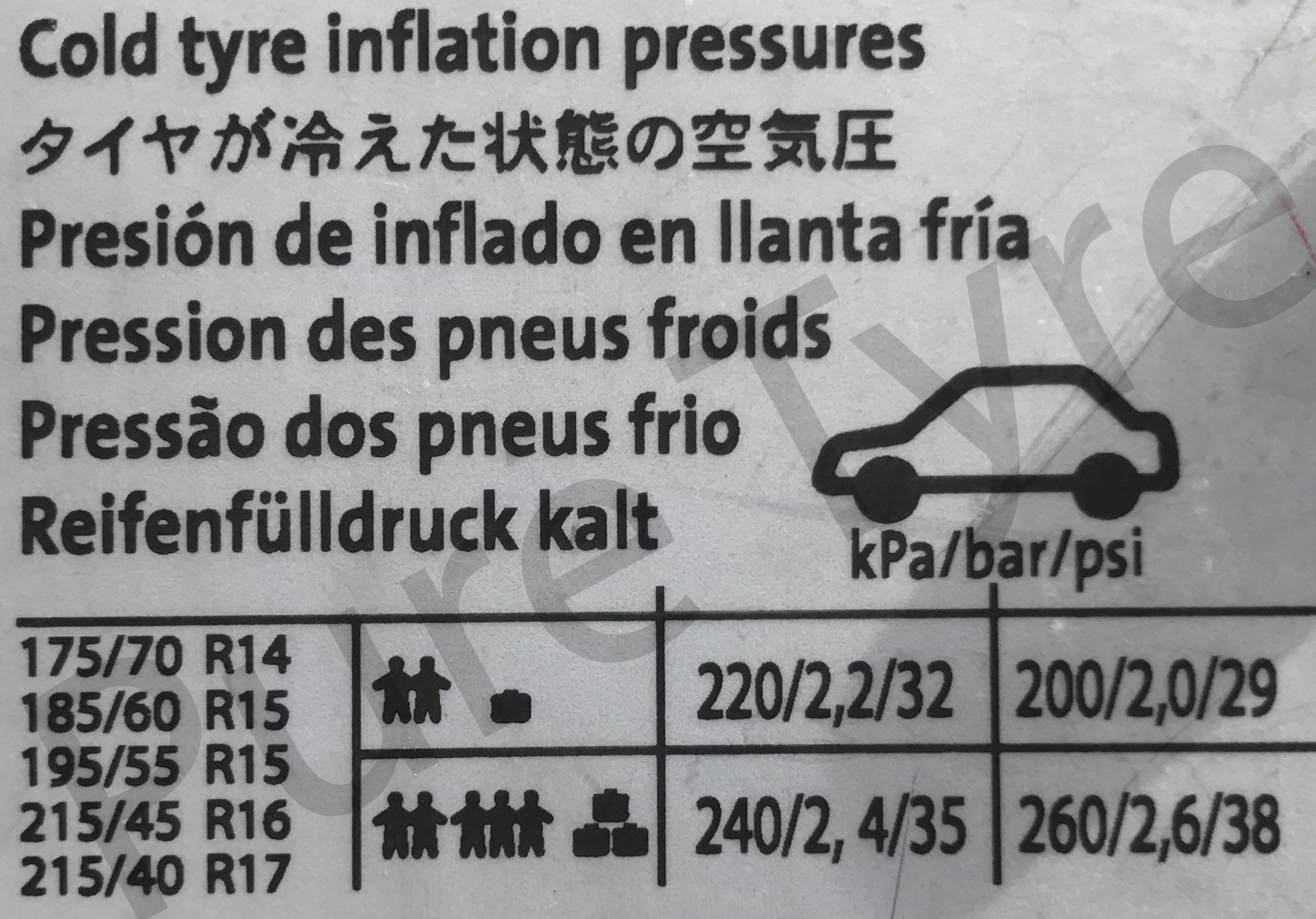 vw polo 1400cc tyre pressure placard pure tyre 01603 462959 nut size chart uk