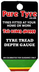 Tyre tread depth gauge keyring back