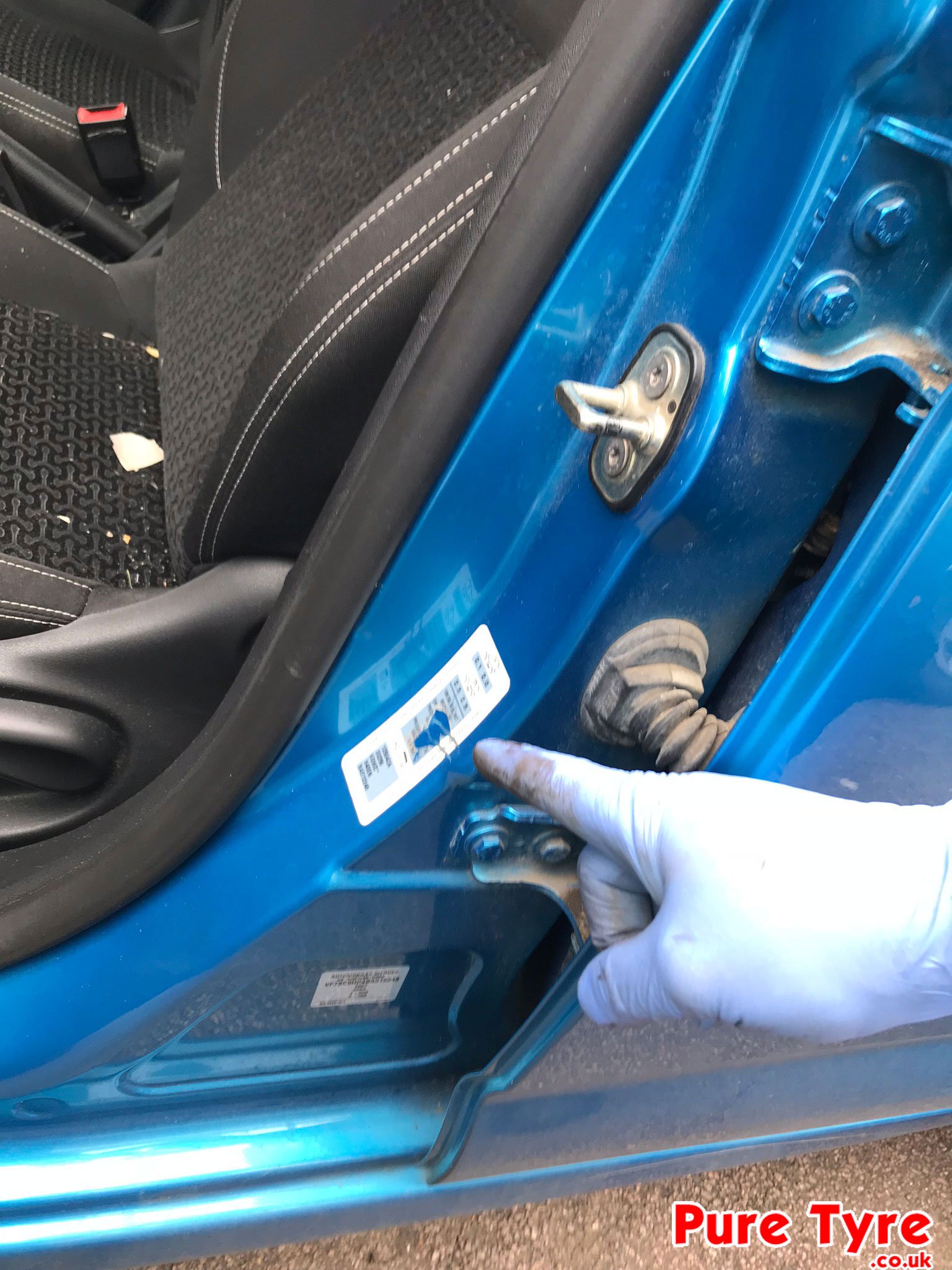Citroen C3 2010 To 2015 Tyre Pressure Placard location Pure Tyre 01603 462959 Citroen C3 2010 To 2015 Tyre Pressure Placard location Pure Tyre 01603 462959