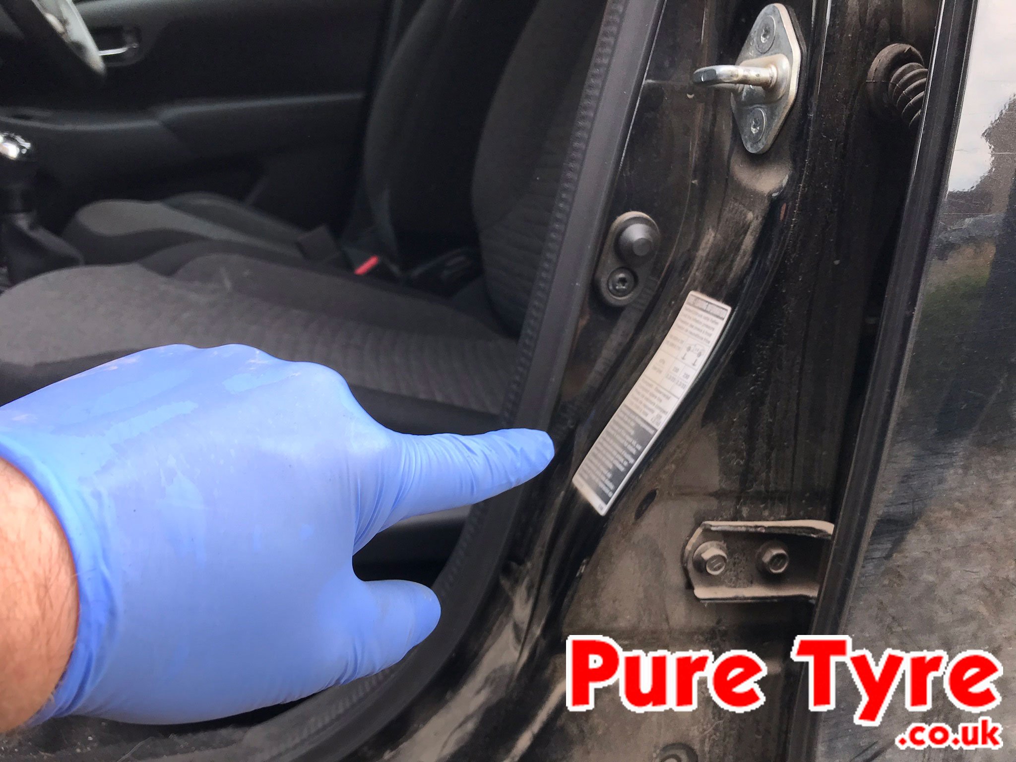 Citroen C1 Tyre Pressure Placard Location Pure Tyre 01603 462959