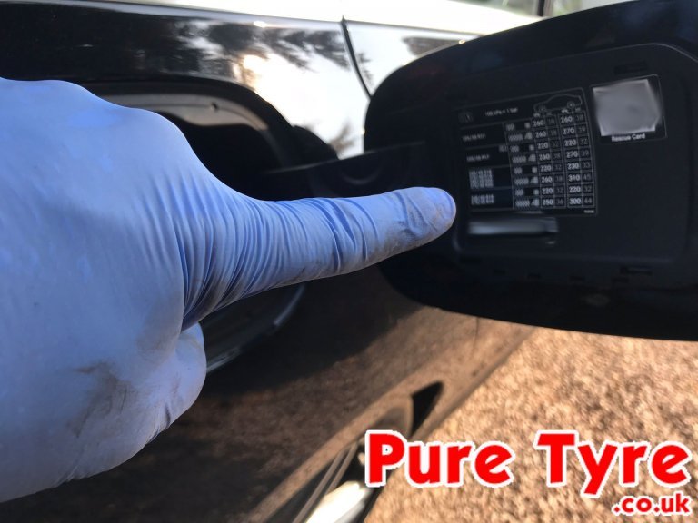 Mercedes E Class Tyre Pressure Placard Location Pure Tyre 01603 462959