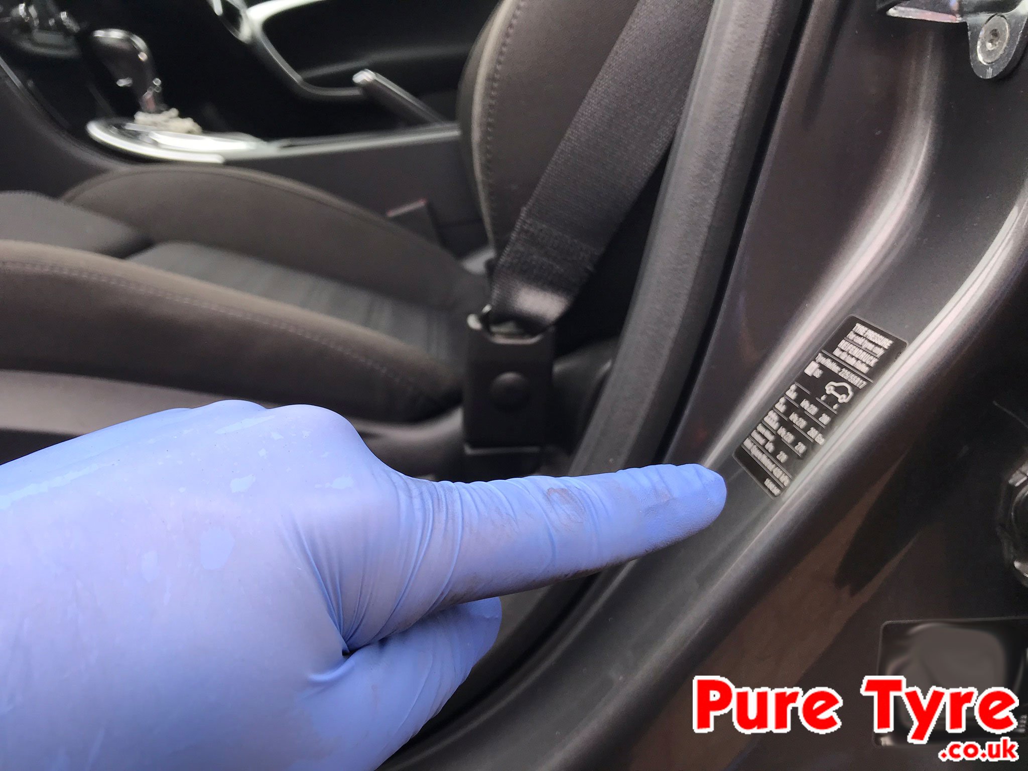Vauxhall Insignia Tyre Pressure Placard Location Pure Tyre 01603 462959