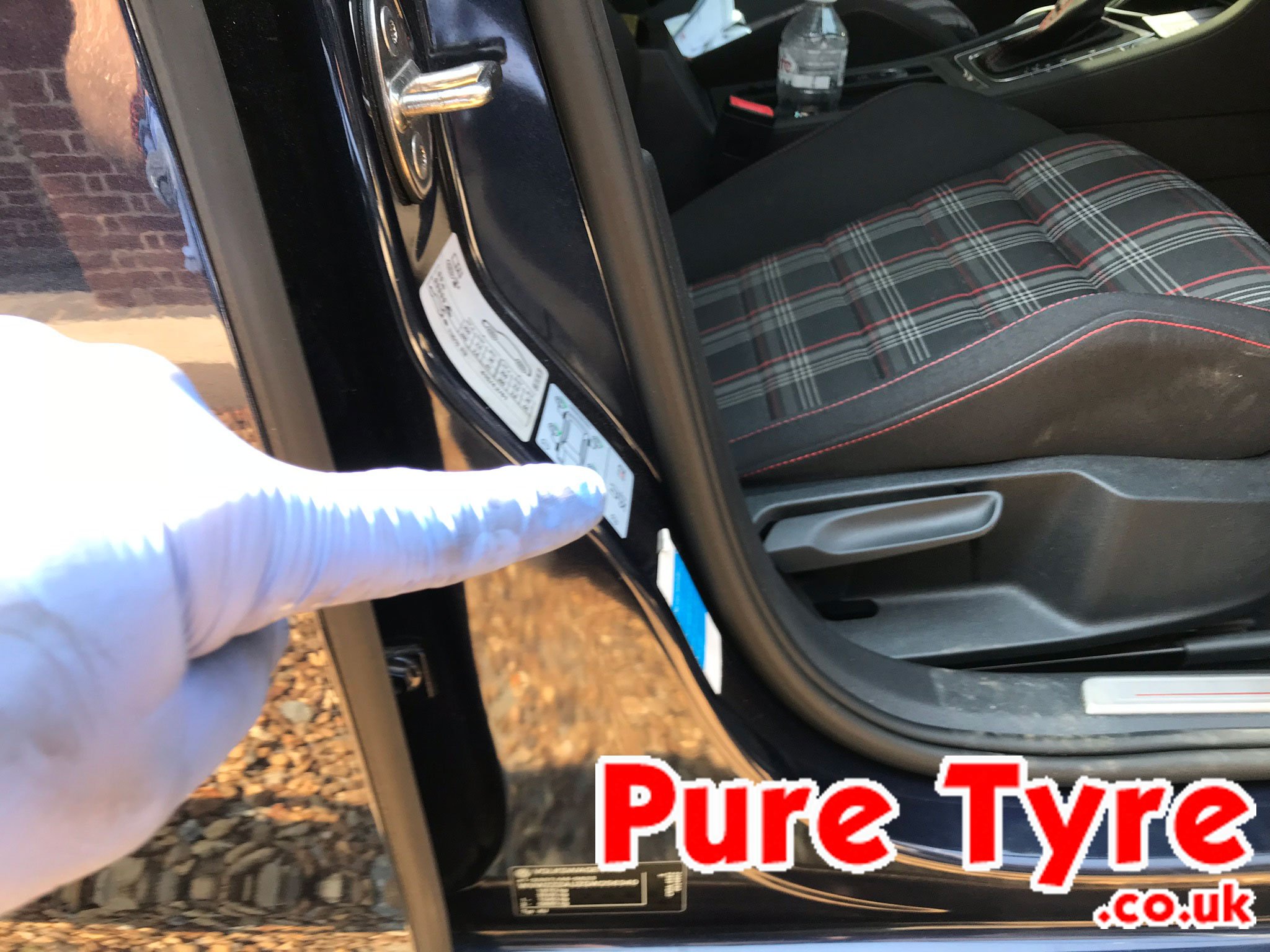 VolkswagenGolfTyrePressurePlacardLocation Pure Tyre 01603 462959