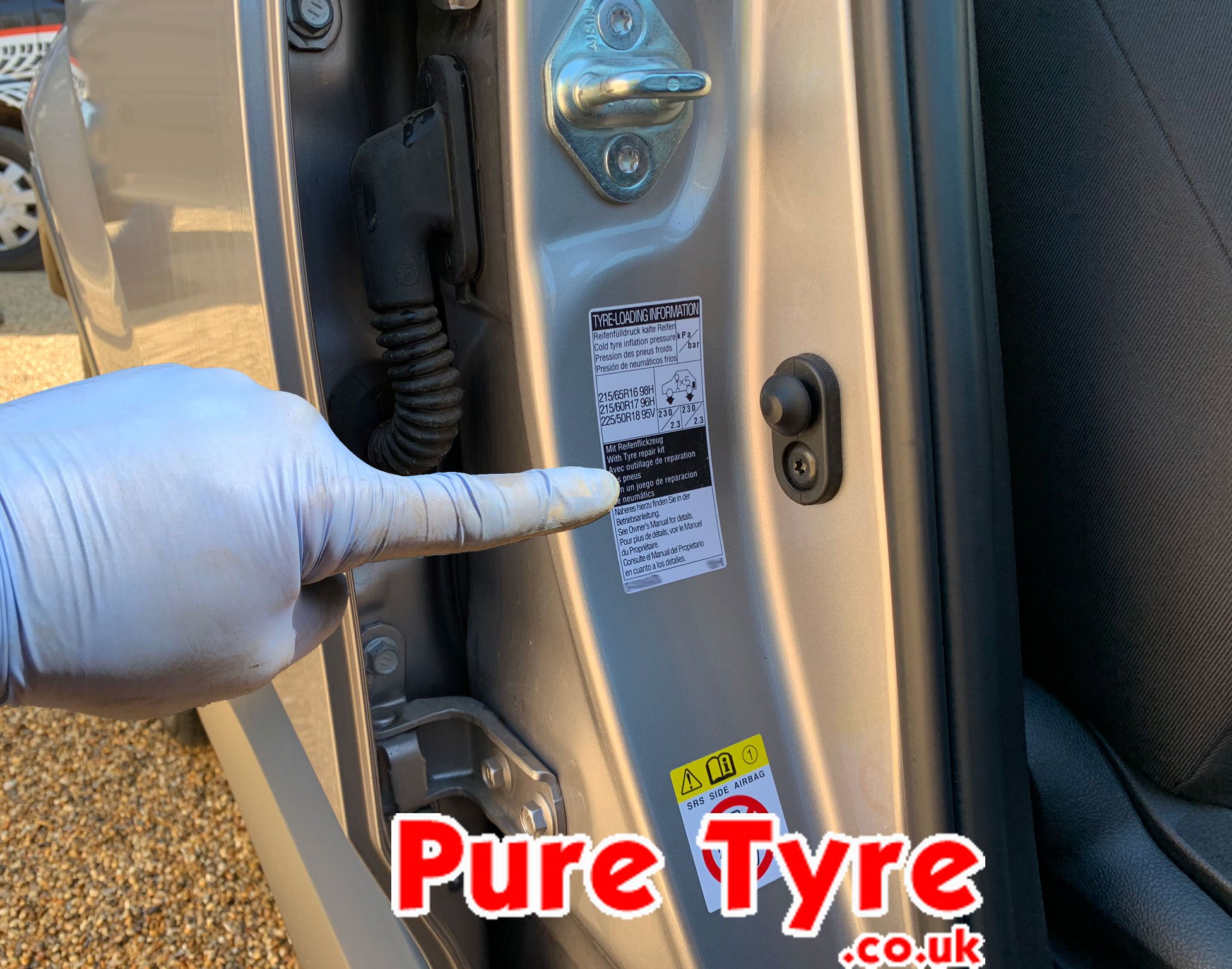 Toyota-C-HR-Tyre-Pressure-Placard-Location | Pure Tyre 01603 462959