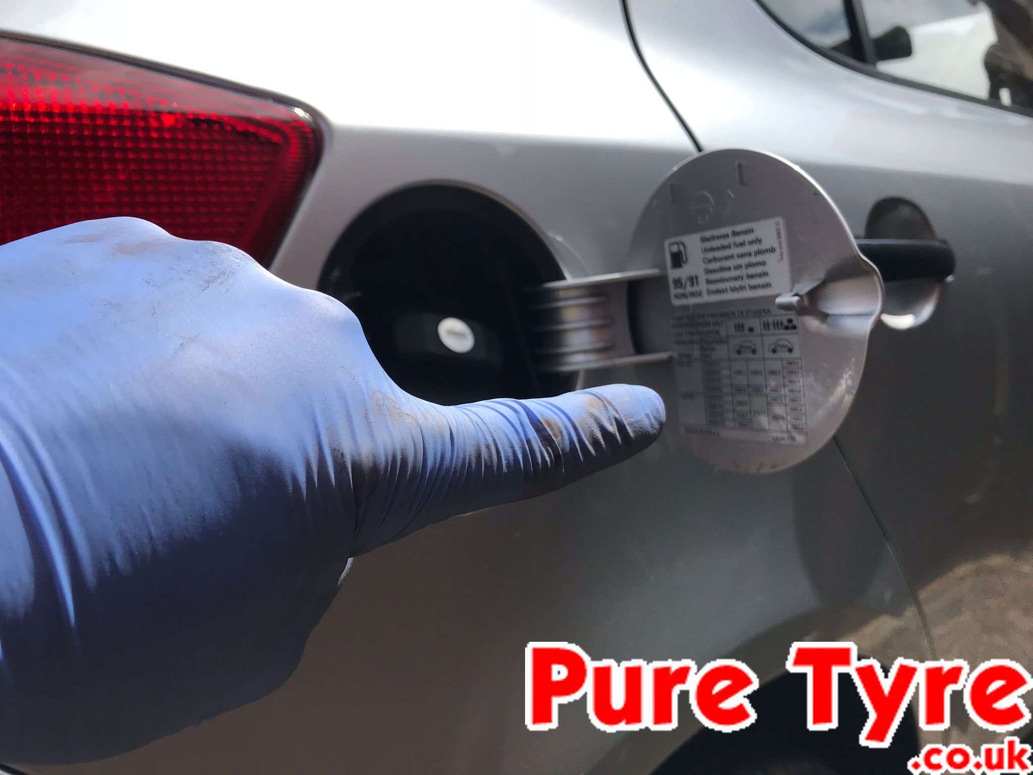 Audi A8 tyre pressure placard location