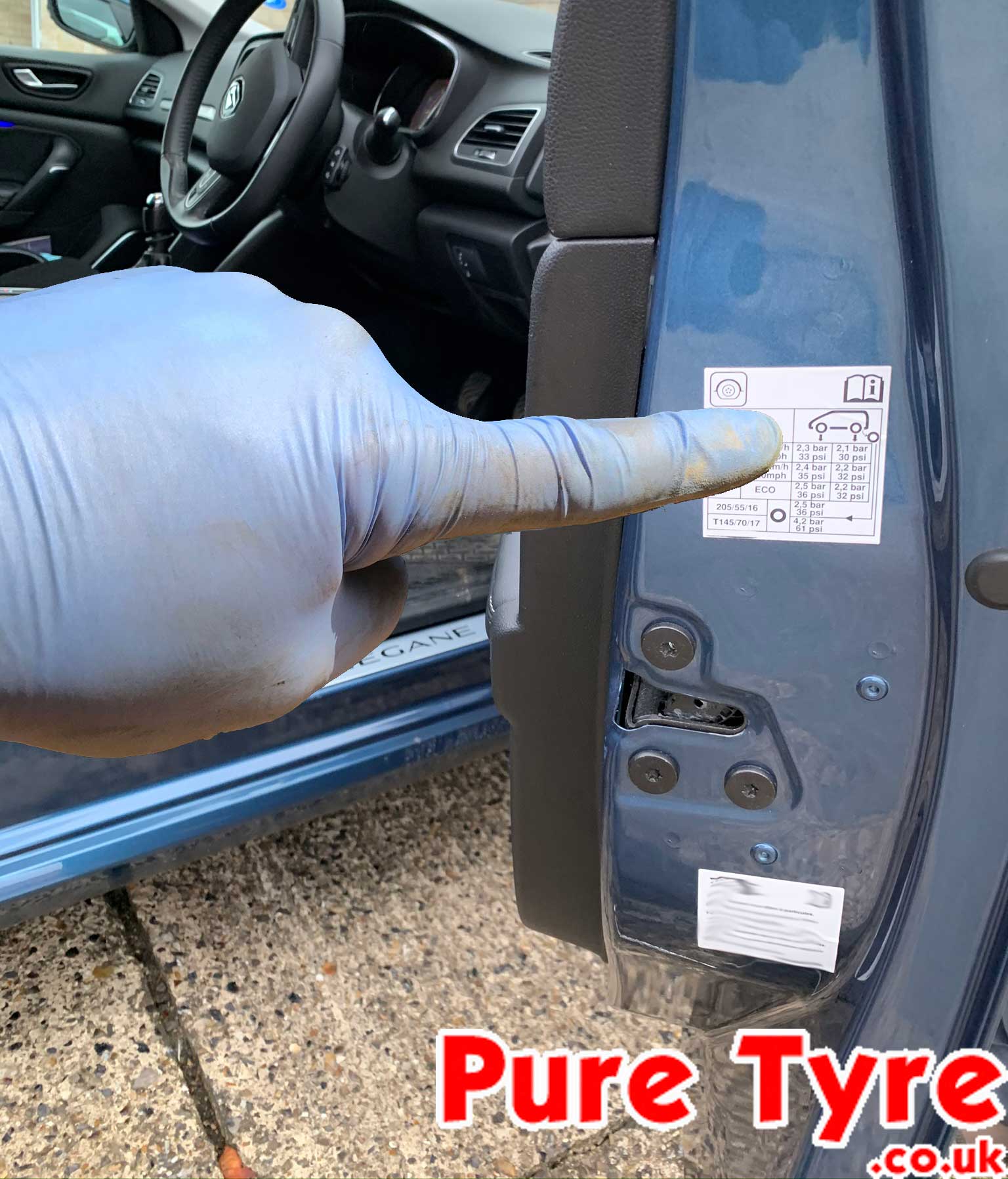 Renault Megane Tyre Pressure Placard Location Pure Tyre 01603 462959
