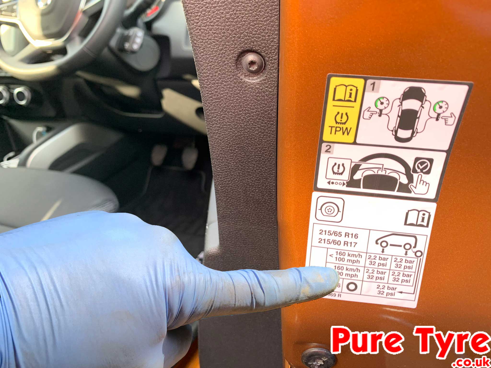 Dacia Duster Tyre Placard Location Pure Tyre 01603 462959