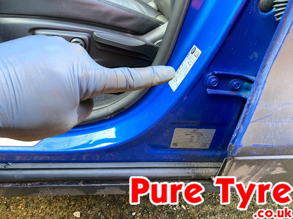 Vauxhall Mokka Tyre Pressure Placard Location Pure Tyre 01603 462959