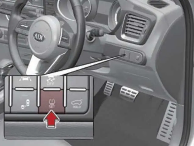 Kia XCeed tyre pressure monitor reset