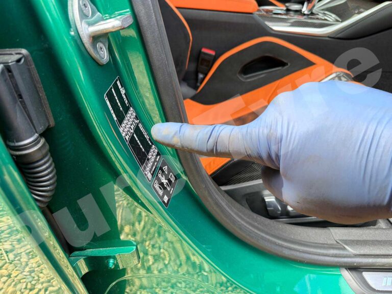 BMW M3 tyre pressure placard location
