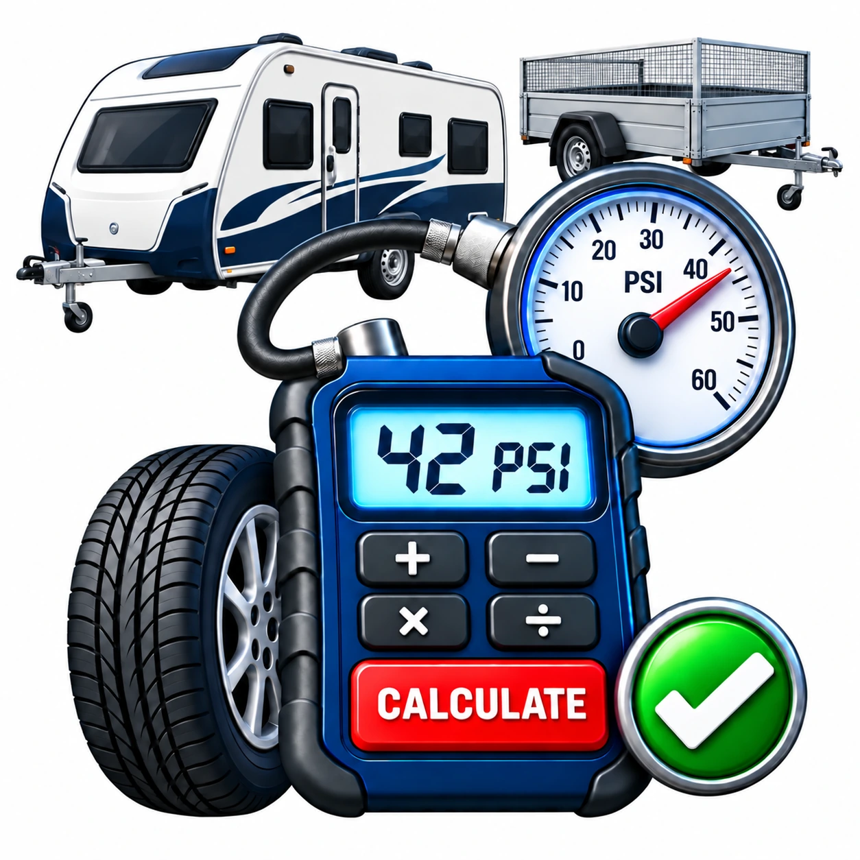 Caravan and trailer tyre pressure calculator