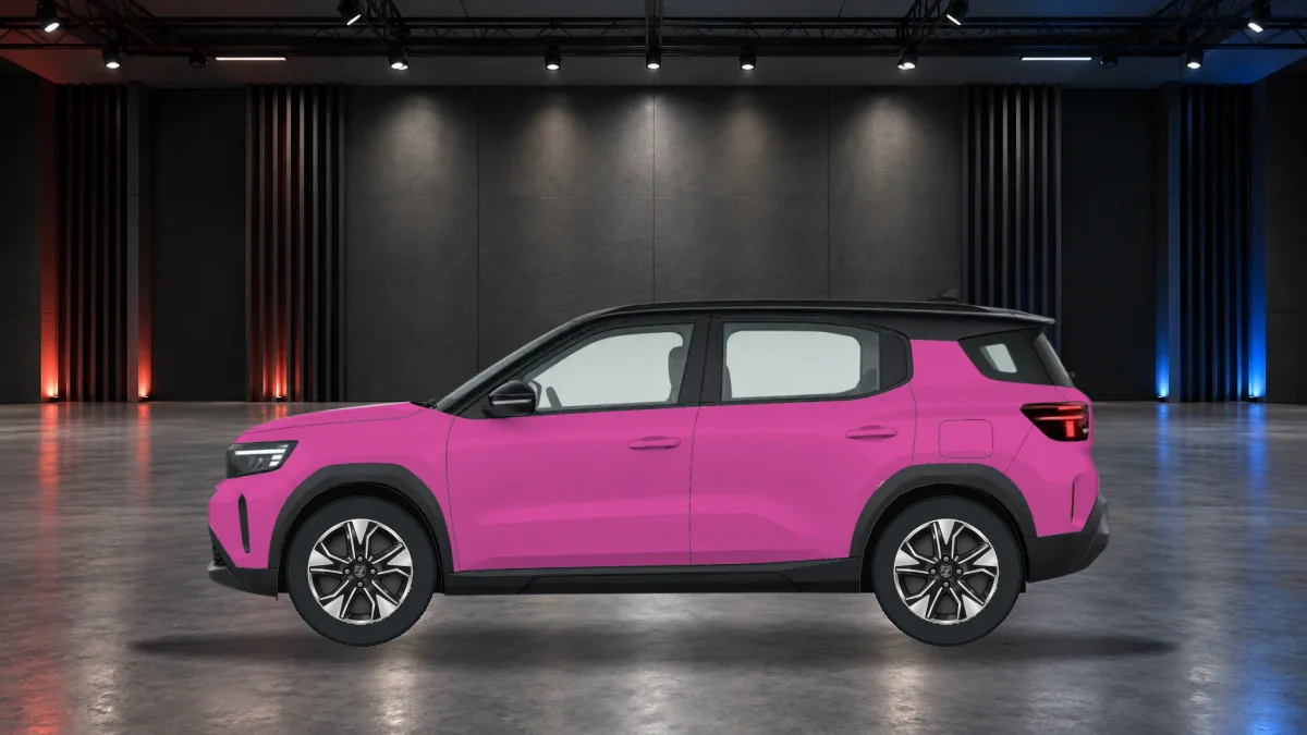 Vauxhall Frontera Electric with alloy wheels in the showroom